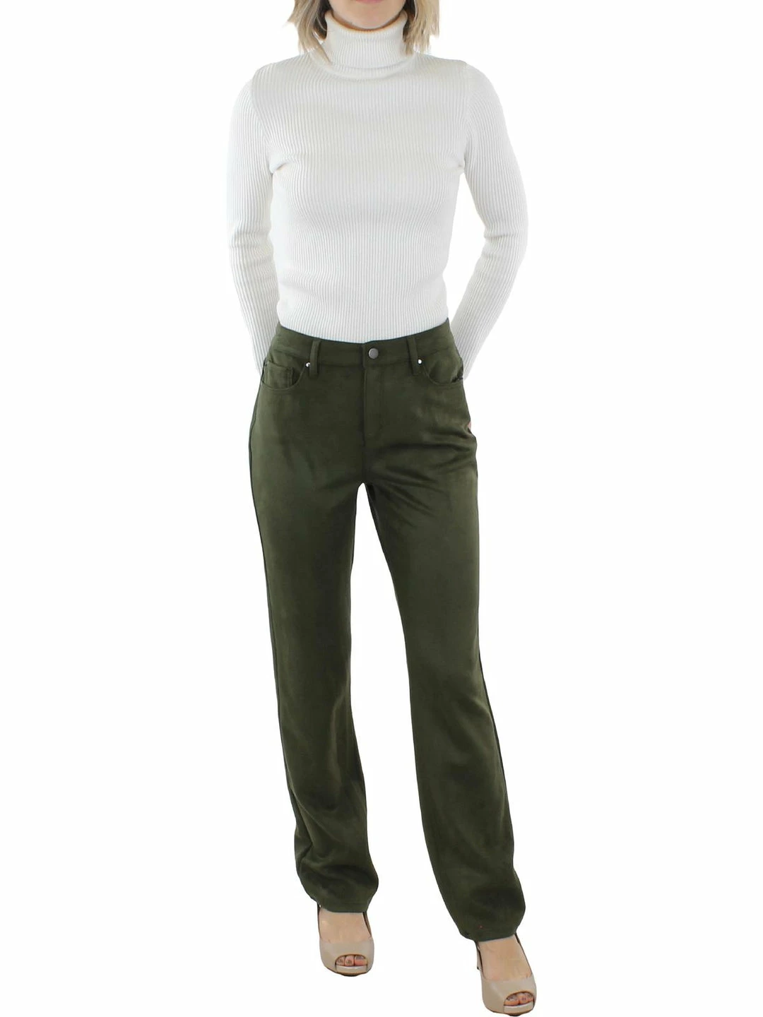 Cheapest ๐ Jones New York ๐ฉ Womens Faux Suede High Rise Straight Leg Pants ๐ฅ 3 Cheapest ๐ Jones New York ๐ฉ Womens Faux Suede High Rise Straight Leg Pants ๐ฅ