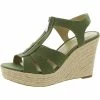 Best deal ⌛ MICHAEL Michael Kors Berkley 👩 Womens Canvas Slingback Wedge 🩴 Sandals 🎁