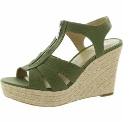 Best deal โ MICHAEL Michael Kors Berkley ๐ฉ Womens Canvas Slingback Wedge ๐ฉด Sandals ๐