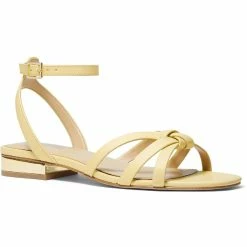 Cheapest 😀 MICHAEL Michael Kors Brinkley 👩 Womens Leather Block Heel Slingback 🩴 Sandals ⭐