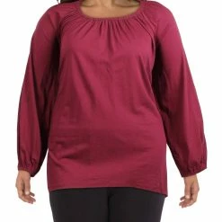 Budget 😀 MICHAEL Michael Kors Plus 👩 Womens Handkerchief Hem Cotton Blend Pullover Top ✔️