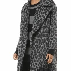 Brand new 🎁 MICHAEL Michael Kors 👩 Womens Leopard Long Sleeves Wool 🧥 Coat ⌛