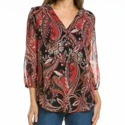 Best Pirce โ women Jones New York Printed Chiffon Kelly Blouse โค๏ธ
