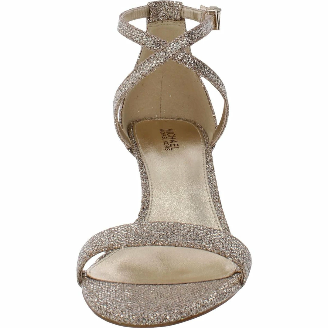 Hot Sale ✨ MICHAEL Michael Kors Ava 👩 Womens Metallic Pumps Evening 🩴 Sandals 😍 5 Hot Sale ✨ MICHAEL Michael Kors Ava 👩 Womens Metallic Pumps Evening 🩴 Sandals 😍 - Image 3