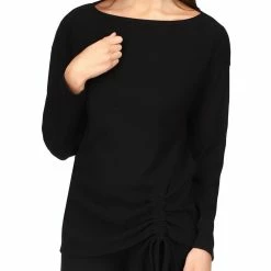 Cheapest 🔔 MICHAEL Michael Kors 👩 Womens Ruched Boatneck Pullover Sweater 👏