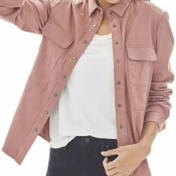 Budget ❤️ Jones New York 👩 Womens Faux Suede Utility Button-Down Top ❤️