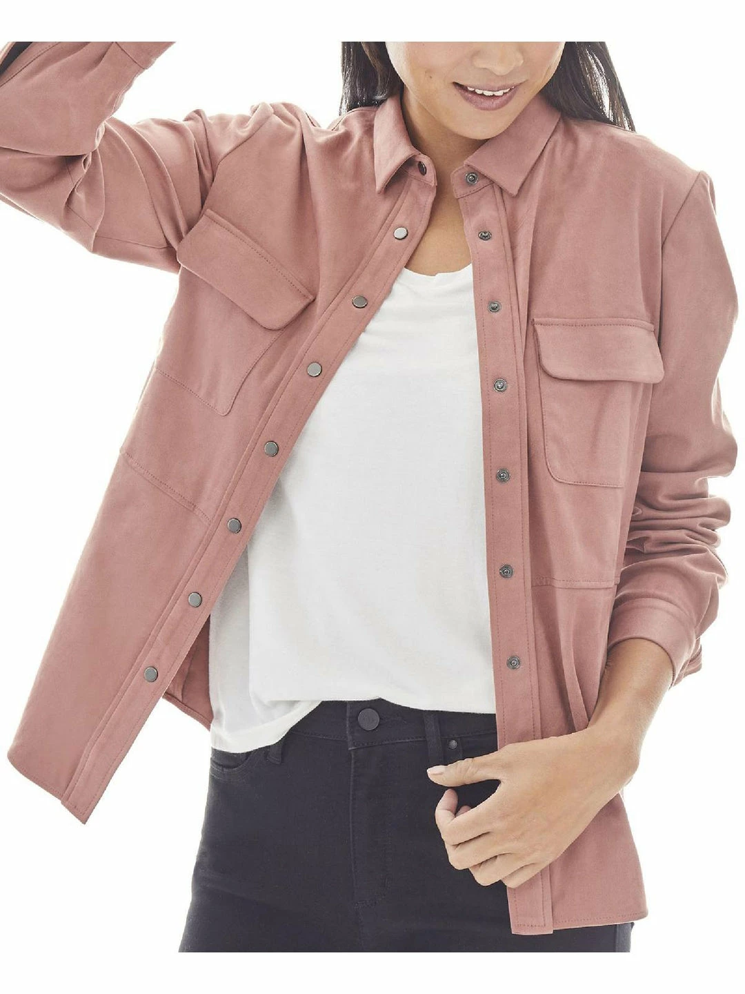 Budget โค๏ธ Jones New York ๐ฉ Womens Faux Suede Utility Button-Down Top โค๏ธ 3 Budget โค๏ธ Jones New York ๐ฉ Womens Faux Suede Utility Button-Down Top โค๏ธ