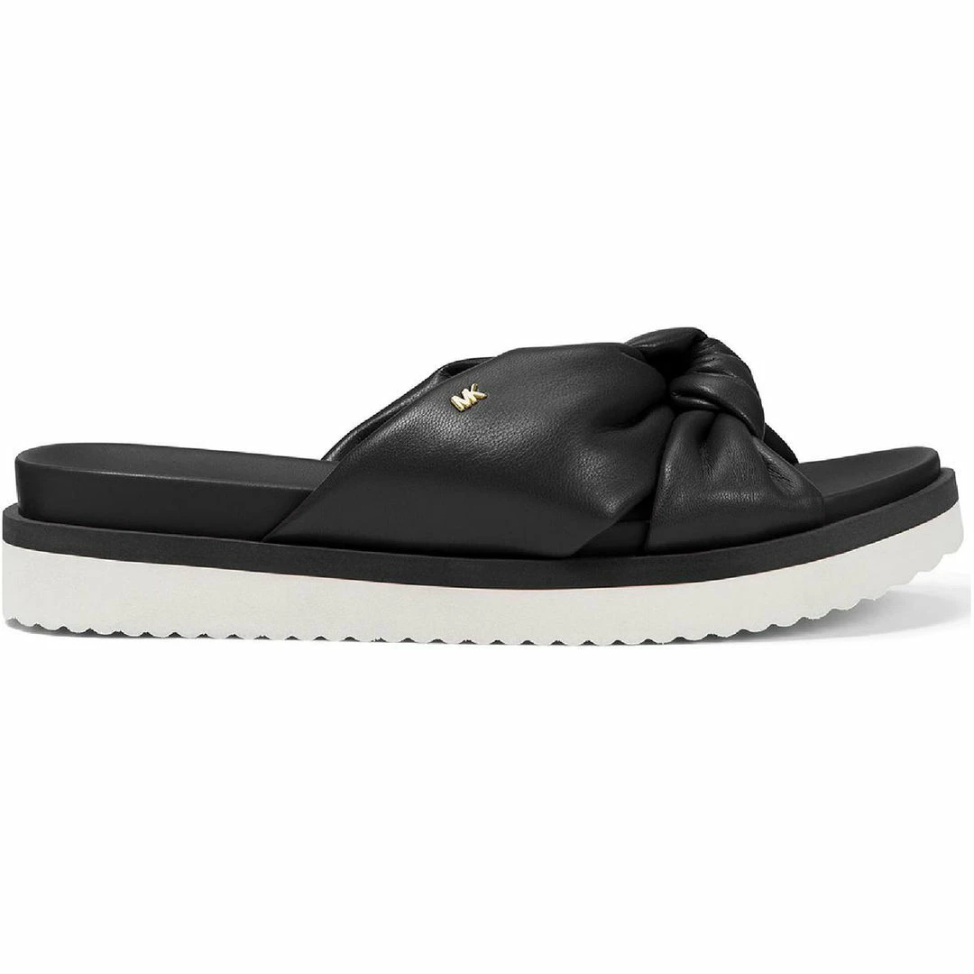 Cheapest ✔️ MICHAEL Michael Kors Josie 👩 Womens Faux Leather Flat Footbed 🩴 Sandals 🔥 4 Cheapest ✔️ MICHAEL Michael Kors Josie 👩 Womens Faux Leather Flat Footbed 🩴 Sandals 🔥 - Image 2