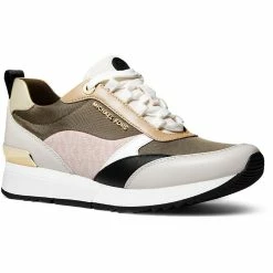 Best Pirce 👏 MICHAEL Michael Kors Allie Stride Trainer 👩 Womens Leather Lifestyle Casual and Fashion 👟 Sneakers 🎉