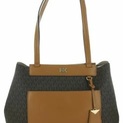 Brand new 🤩 MICHAEL Michael Kors Meredith Canvas 👩 Womens Leather Satchel Shoulder 👜 Handbag ⭐