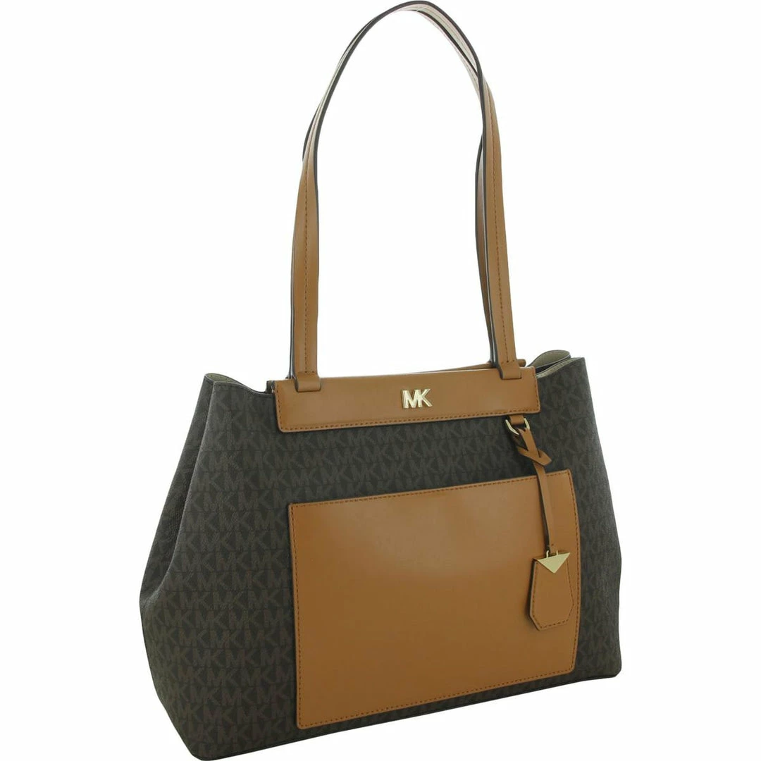 Brand new 🤩 MICHAEL Michael Kors Meredith Canvas 👩 Womens Leather Satchel Shoulder 👜 Handbag ⭐ 4 Brand new 🤩 MICHAEL Michael Kors Meredith Canvas 👩 Womens Leather Satchel Shoulder 👜 Handbag ⭐ - Image 2