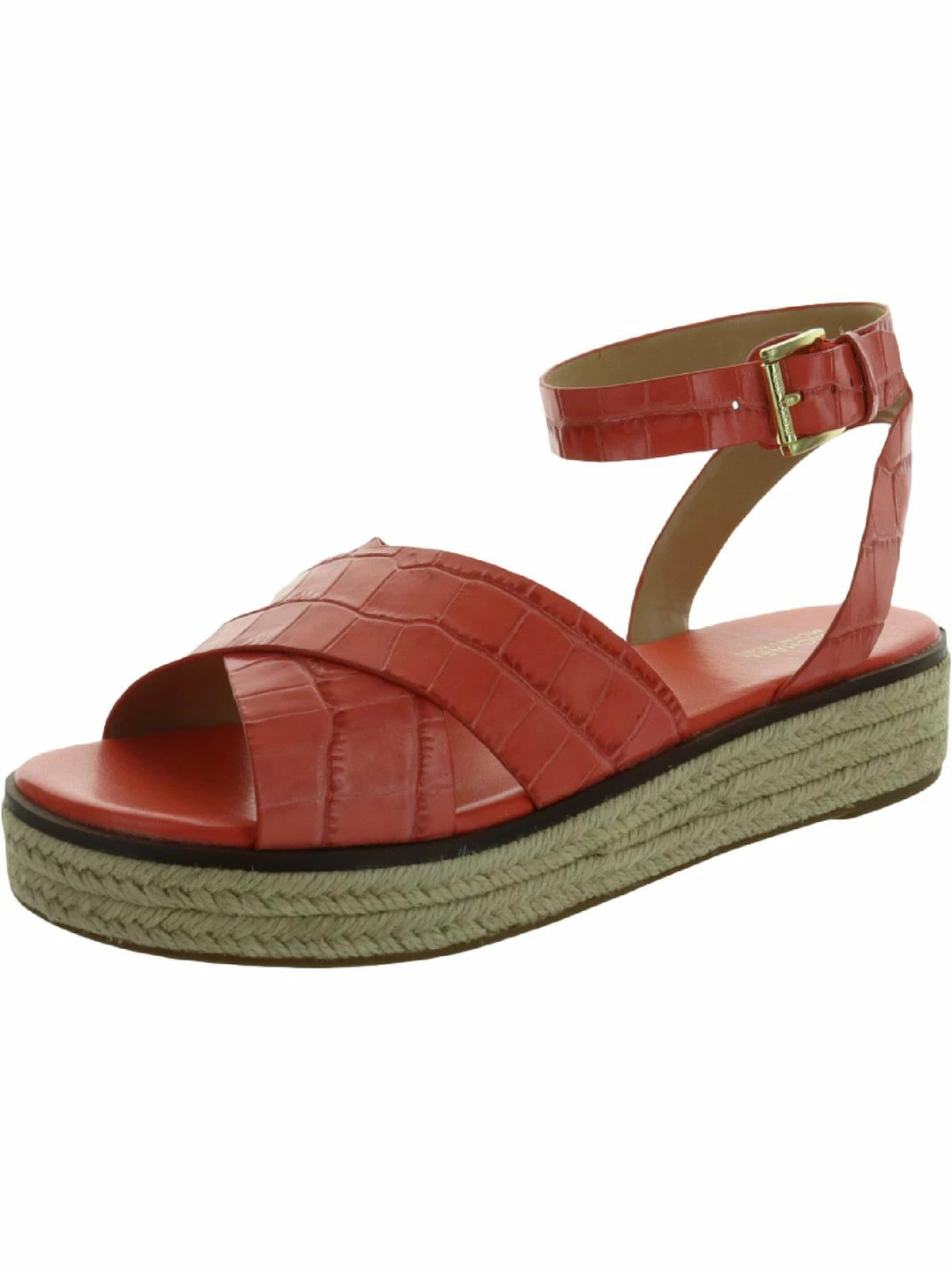 Buy ๐ MICHAEL Michael Kors Abbott ๐ฉ Womens Leather Ankle Strap Wedge ๐ฉด Sandals โจ 6 Buy ๐ MICHAEL Michael Kors Abbott ๐ฉ Womens Leather Ankle Strap Wedge ๐ฉด Sandals โจ - Image 4