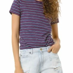 Cheap ๐คฉ MICHAEL Michael Kors ๐ฉ Womens Cotton Striped T-Shirt ๐ฅ