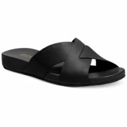 Best reviews of 🔔 MICHAEL Michael Kors Somerly 👩 Womens Leather Slip On Slide 🩴 Sandals 😍