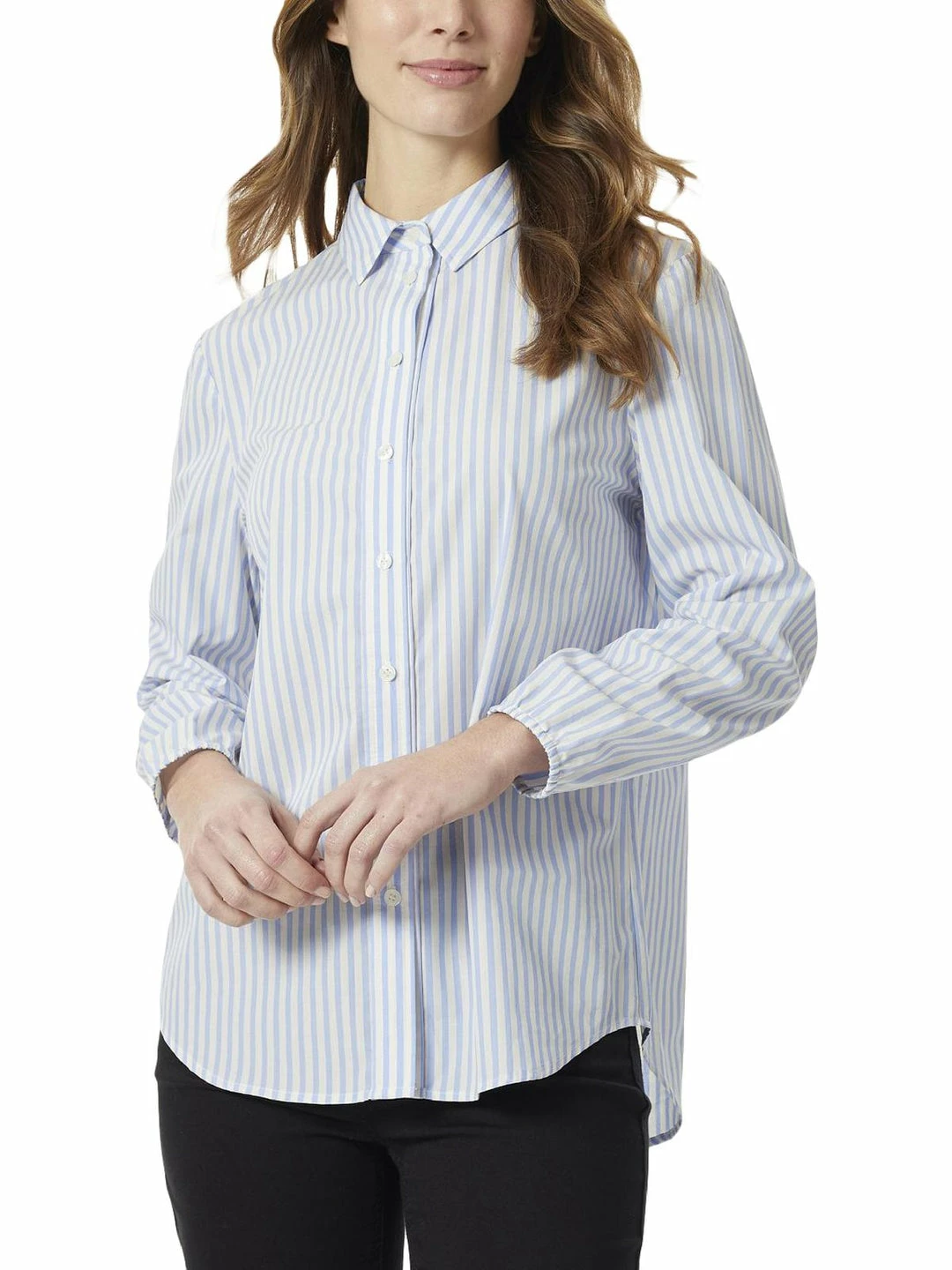 Promo β¨ Jones New York π© Womens Striped Slim-Fit Button-Down Top π 3 Promo β¨ Jones New York π© Womens Striped Slim-Fit Button-Down Top π