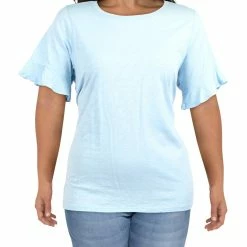 Flash Sale 🔥 MICHAEL Michael Kors Plus 👩 Womens Tencel Sheer T-Shirt ✔️