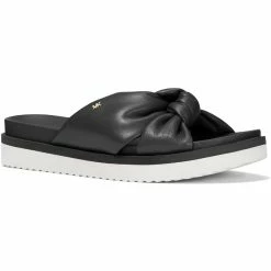 Cheapest โ๏ธ MICHAEL Michael Kors Josie ๐ฉ Womens Faux Leather Flat Footbed ๐ฉด Sandals ๐ฅ