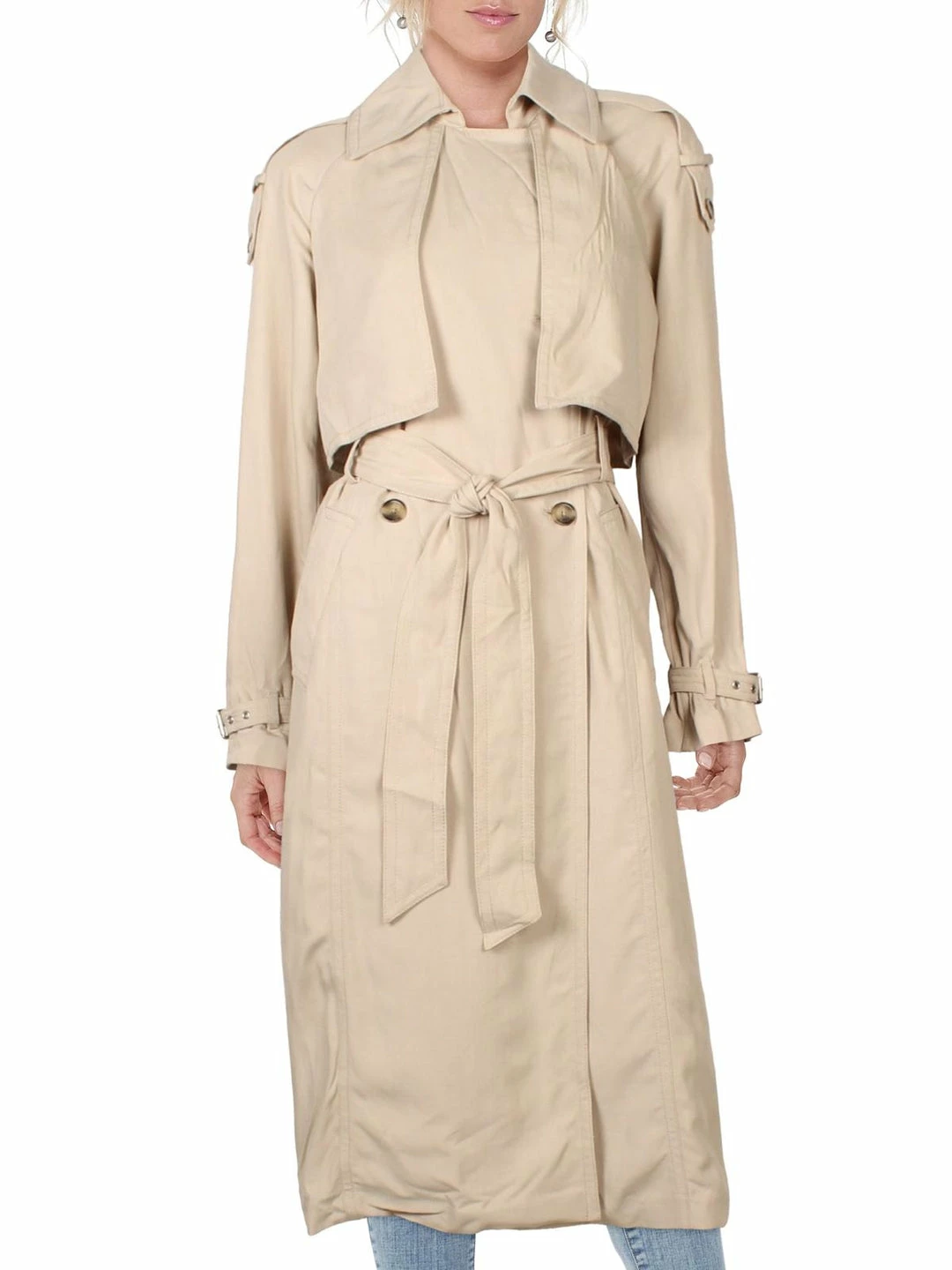 Buy ๐ MICHAEL Michael Kors ๐ฉ Womens Lyocell Long Trench ๐งฅ Coat ๐ 3 Buy ๐ MICHAEL Michael Kors ๐ฉ Womens Lyocell Long Trench ๐งฅ Coat ๐