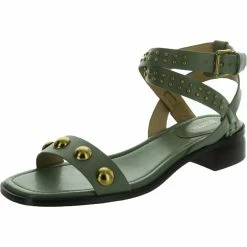 Outlet 😀 MICHAEL Michael Kors 👩 Womens Leather Slingback Flat 🩴 Sandals ⭐