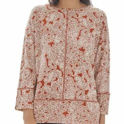 Promo 😉 Jones New York 👩 Womens Paisley 3/4 Sleeve Pullover Top 🔥