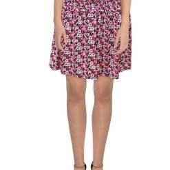 Budget ⭐ MICHAEL Michael Kors 👩 Womens Floral Smocked Mini 👗 Skirt ❤️