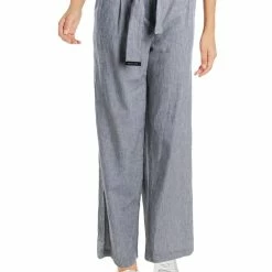 Cheap ✔️ MICHAEL Michael Kors 👩 Womens Wide Leg Striped Paperbag Pants 😀