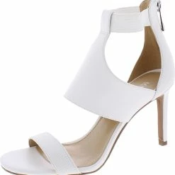 Coupon 👍 MICHAEL Michael Kors Dominique 👩 Womens Leather Open Toe 👗 Dress 👠 Heels 🥰