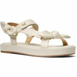 Buy 🧨 MICHAEL Michael Kors Phoebe 👩 Womens Faux Leather Ankle Strap Flat 🩴 Sandals ❤️