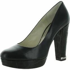 Discount 🔔 MICHAEL Michael Kors Sabrina 👩 Womens Leather Slip On Platform 👠 Heels 🥰