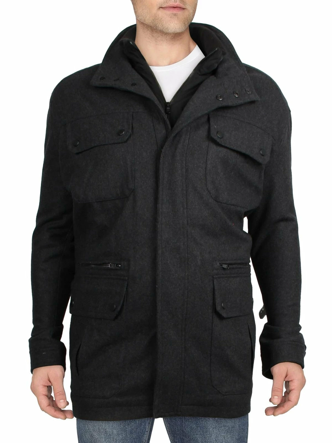 Cheapest 🥰 MICHAEL Michael Kors Big & Tall Mens Wool Attached Bib Field 🧥 Coat ⭐ 3 Cheapest 🥰 MICHAEL Michael Kors Big & Tall Mens Wool Attached Bib Field 🧥 Coat ⭐
