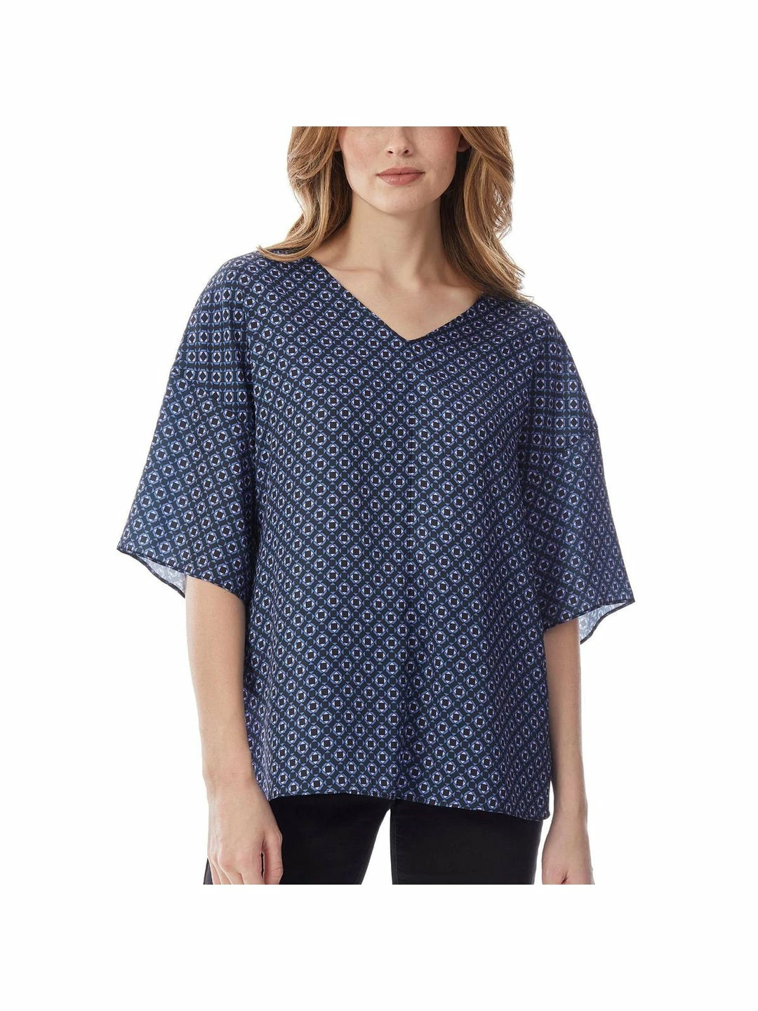 Buy ๐ฅ Jones New York ๐ฉ Womens Printed V Neck Blouse ๐งจ 3 Buy ๐ฅ Jones New York ๐ฉ Womens Printed V Neck Blouse ๐งจ