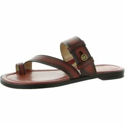 Deals ⭐ MICHAEL Michael Kors 👩 Womens Leather Toe Loop Slide 🩴 Sandals 💯