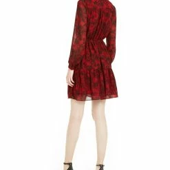 Best Pirce ๐ MICHAEL Michael Kors ๐ฉ Womens Sheer Tie-Neck Mini ๐ Dress ๐