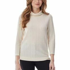 Promo ⭐ Jones New York 👩 Womens Mock Neck Cable Knit Pullover Top 🛒